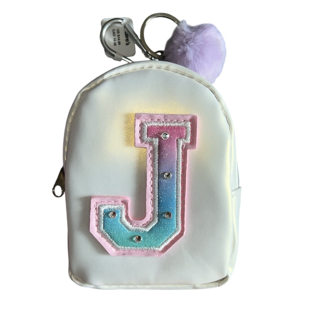 🐣 Claire’s Varsity Initial Mini Backpack Keychain